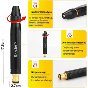 CleanJet™ High-Pressure Cleaning Gun with Free 5-Meter Hose and 4 Connectors