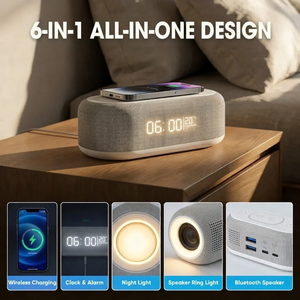 NightStation™ | 6-in-1 Multifunctional Wireless Charging Station – All-in-One Comfort for Your Nightstand ✨