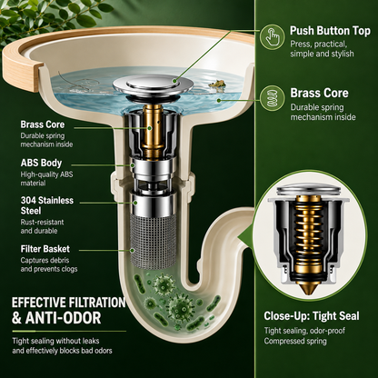 DrainGuard™ Stainless Steel Drain Filter – Stop Clogs Before They Start