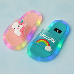 UnicornFeet™ Light-Up Unicorn Flip-Flops for Kids Ages 1–8