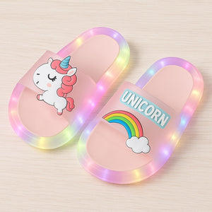 UnicornFeet™ Light-Up Unicorn Flip-Flops for Kids Ages 1–8