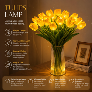 TulipGlow™ Decorative LED Tulips with Warm, Romantic Mood Lighting