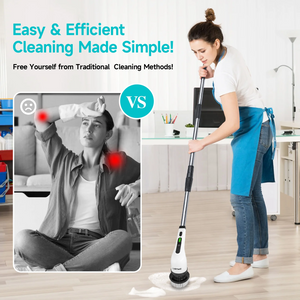 SpinClean™ - Electric Cleaning Brush with 9 Heads and Extension Pole